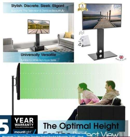 Mountright Tv Mount Floor Standing Swivel Bracket Adjustable 27-60` - Black