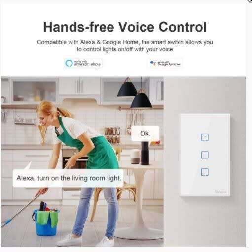 SONOFF TX T3 WiFi Smart Light Switch - Black (3 Gang)