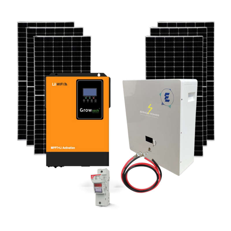 5.5kW Growtech Inverter| 5.43kWh Banqo E-Series Lithium Battery | 6 x 480W Jinko Solar Panels