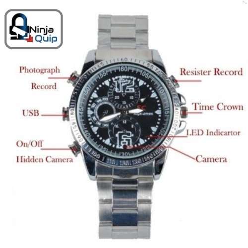 Steel Belt HD Waterproof 4GB Spy Watch DVR Video Pinhole Hidden Camera Camcorder