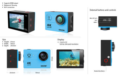 Eken H9R 4K Wi-Fi action cam! on special!!!