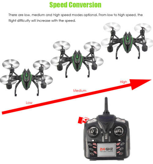 JXD 510W 2.4GHz WIFI FPV RC Drone  - BLACK