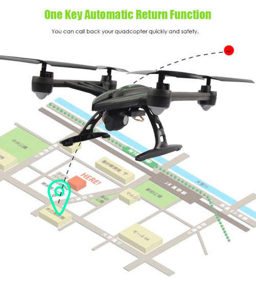 JXD 510W 2.4GHz WIFI FPV RC Drone  - BLACK