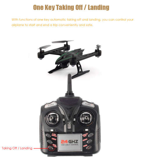 JXD 510W 2.4GHz WIFI FPV RC Drone  - BLACK