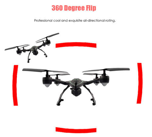 JXD 510W 2.4GHz WIFI FPV RC Drone  - BLACK