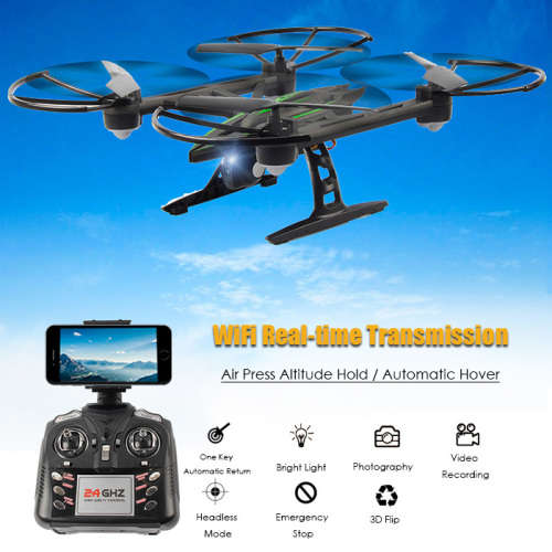 JXD 510W 2.4GHz WIFI FPV RC Drone  - BLACK