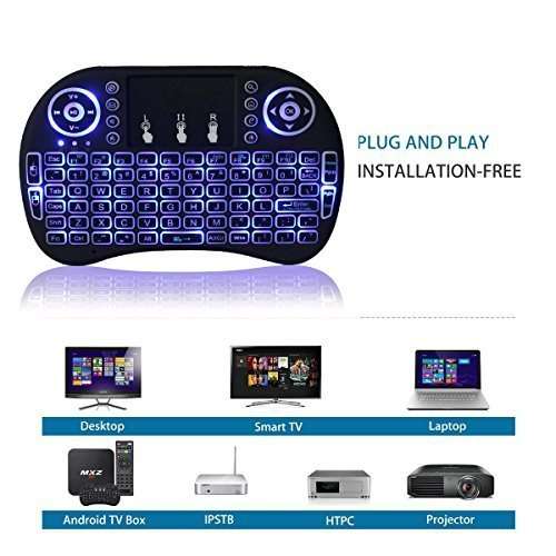 i8 Backlit Mini Wireless Keyboard with Touchpad