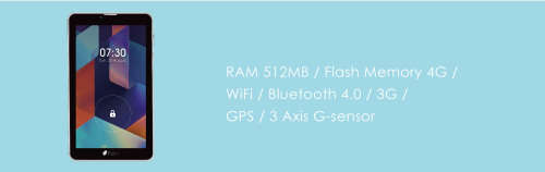 T708B FONDI - 7" 1.2GHz Android 4.4 4GB 3GDual Sim Tablet
