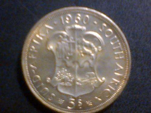 "1960" SILVER 5 SHILLING VF...