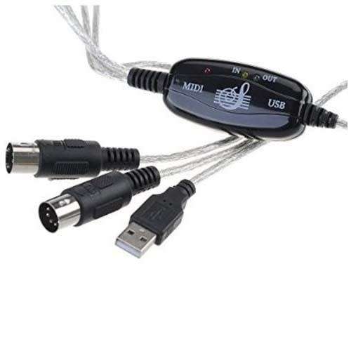 USB TO MIDI IN-OUT MIDI Interface Cable Converter PC to Music Keyboard Adapter Cord