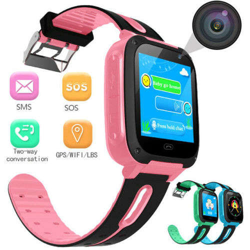Kids Smart Watch with GPS GSM Locator Touch Screen Tracker SOS for Kids Children (PINK)