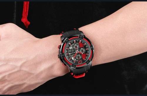 MEGIR Quartz Men Watch with Chronograph Big Dial Army Military Wrist Watches Men