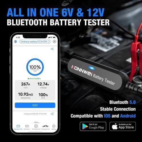 Konnwei BK100 Wireless Bluetooth Car battery tester 100- 6V 12V