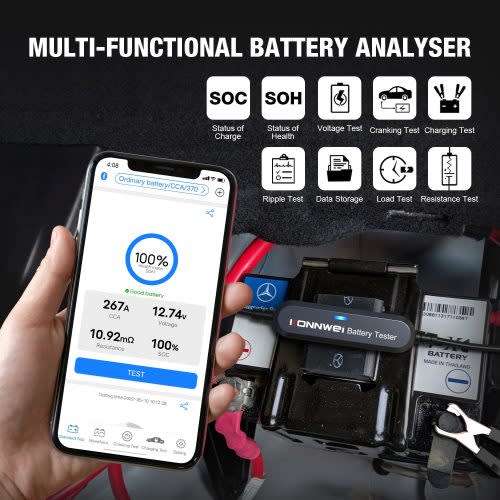 Konnwei BK100 Wireless Bluetooth Car battery tester 100- 6V 12V