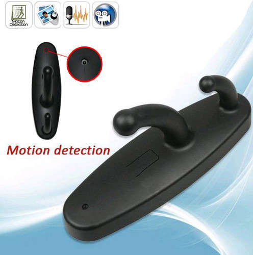 BLACK CLOTHES HOOK SPY HIDDEN CAMERA CAMCORDER MINI DV DVR MOTION ACTIVATED