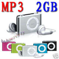 2GB METAL MINI CLIP MP3 PLAYER & USB CABLE (BLUE)