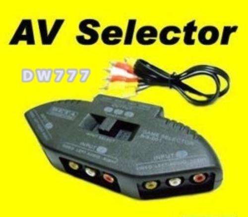 3 IN 1 PORT RCA AV AUDIO VIDEO SELECTOR SWITCH FOR TV,DVD,PS3,WII, ETC.