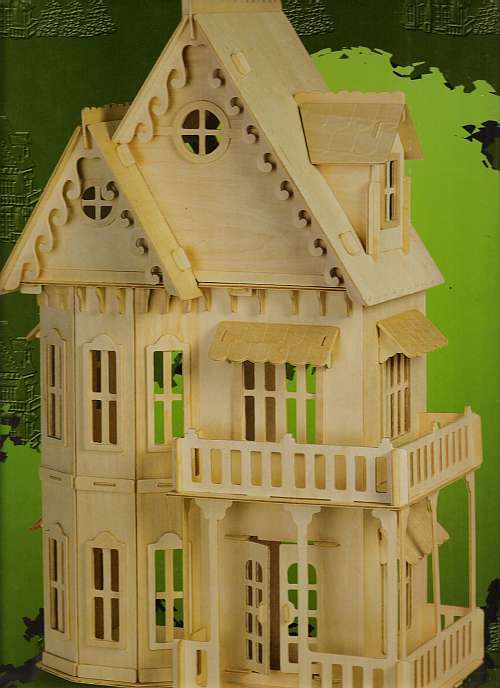 *DISCOUNTED!* Big Gothic Doll House!  3D Woodcraft Puzzle - Educational Wooden Building Kit.