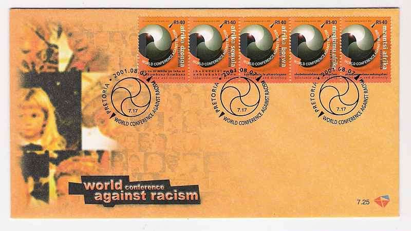 2001 RSA FDC No's. 7.24 & 7.25 - Conference Against Racism. Official Languages.