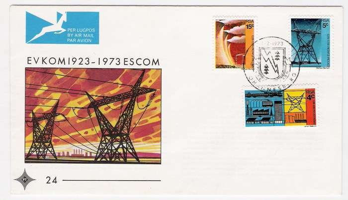 1973 RSA FDC No. 24 - 50th Anniversary of Escom.