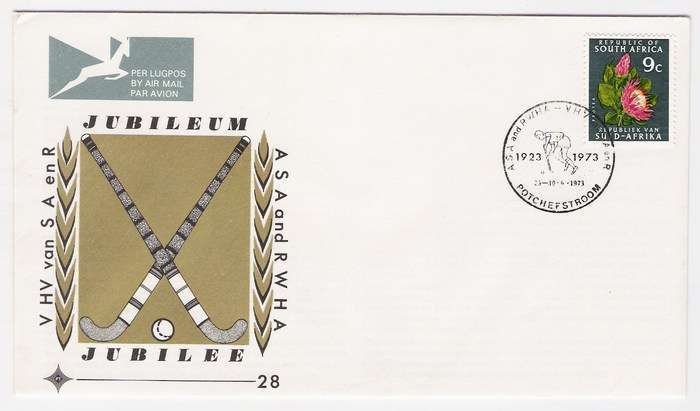 1973 RSA FDC No. 28 - Hockey.