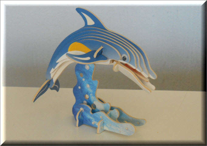 3D Woodcraft Puzzle - Bottle Nose Dolphin - Educational Wooden Building Model Kit