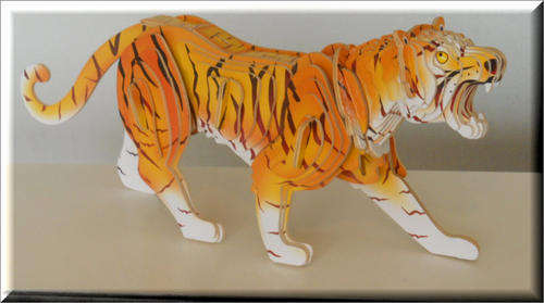 3D Woodcraft Puzzle - Large Tiger - Educational Wooden Building Model Kit