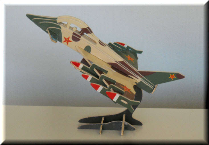 3D Woodcraft Puzzle - Eurofighter Typhoon Jet - Educational Wooden Building Model Kit