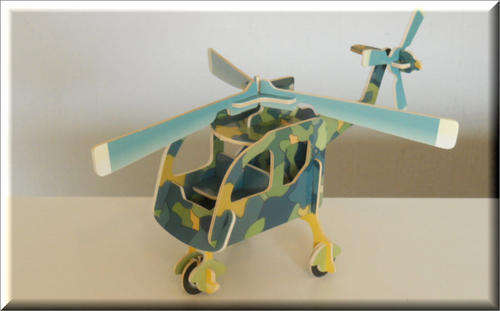 3D Woodcraft Puzzle - Helicopter - Educational Wooden Building Model Kit. Please See Description!
