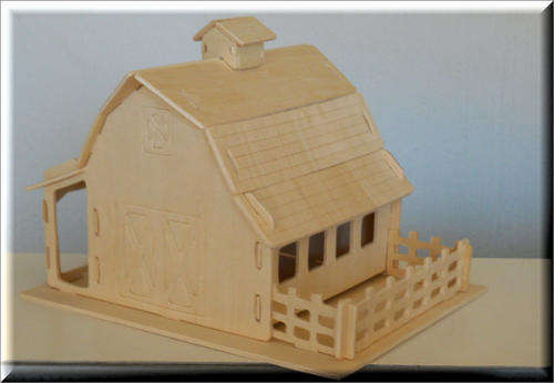 3D Woodcraft Puzzle - Farm Barn - Educational Wooden Building Model Kit.  Please See Description!