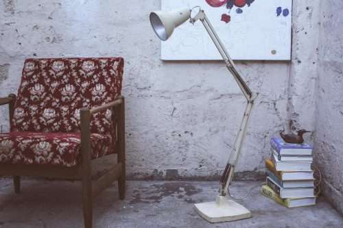 An original Beige Anglepoise floor lamp