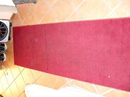 Maroon passage rug 399cm x 69cm