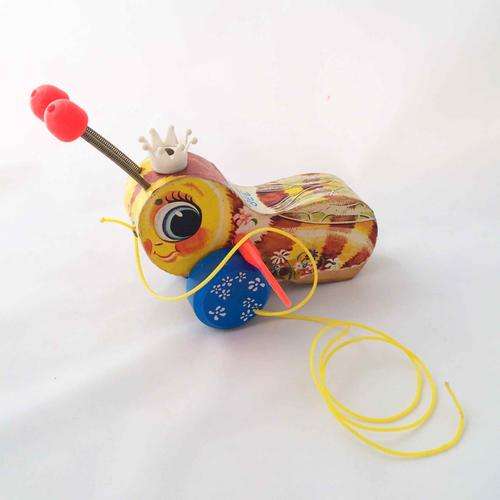Fisher-Price 1958 - Vintage Queen Buzzy Bee Pull Toy