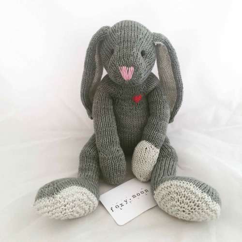 Clover the Bunny - Finished Item - Knitted Plush - 100% Cotton Yarn