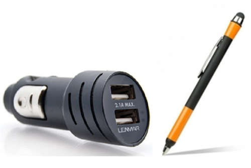 Lenmar Dual USB Car Charger + Cygnett StyleWriter Stylus Pen