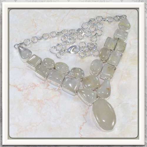 ***RARE MUTED NATURAL TONES***  TOURMALINATED QUARTZ GEMSTONE  925 SILVER PENDANT