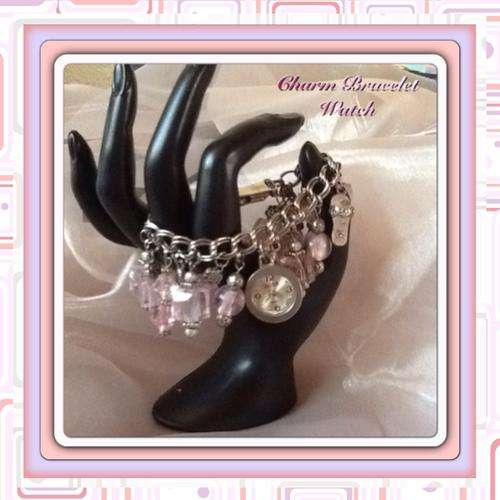 ***NOVEMBER SPECIAL*** GORGEOUS PINK WATCH CHARM BRACELET