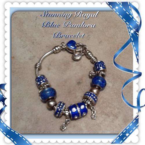 ***ABSOLUTELY ROYAL*** Be THE QUEEN BEE WITH THIS GORGEOUS ROYAL BLUE PANDORA CHARM BRACELET
