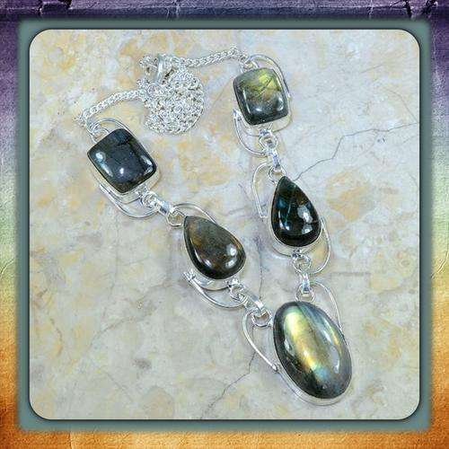 ***BREATHTAKING***BLUE FIRE LABRADORITE AND .925 STERLING SILVER