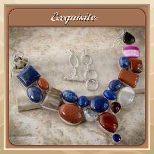 "WINTER WARM TONES" HANDCRAFTED MULTIPLE GEMSTONE 925 STERLING SILVER NECKLACE