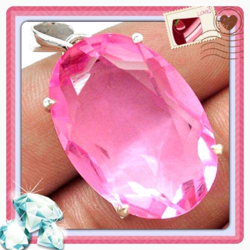 ***GORGEOUS***PETITE PINK KUNZITE QUARTZ NATURAL GEMSTONE SOLID .925 SILVER PENDANT