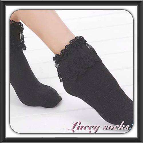 ***SOOO.. PRETTY***Vintage Lace Ruffle Frilly Ankle Socks Fashion Ladies