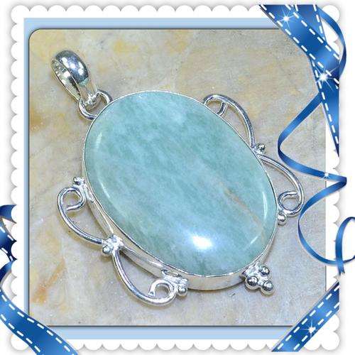 ***SOUGHT AFTER***  EXQUISITE NATURAL AQUAMARINE GEMSTONE 925 STERLING SILVER PENDANT