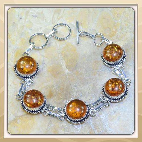 ***CAPTIVATING***GENUINE BALTIC AMBER IN 925 STERLING SILVER BRACELET