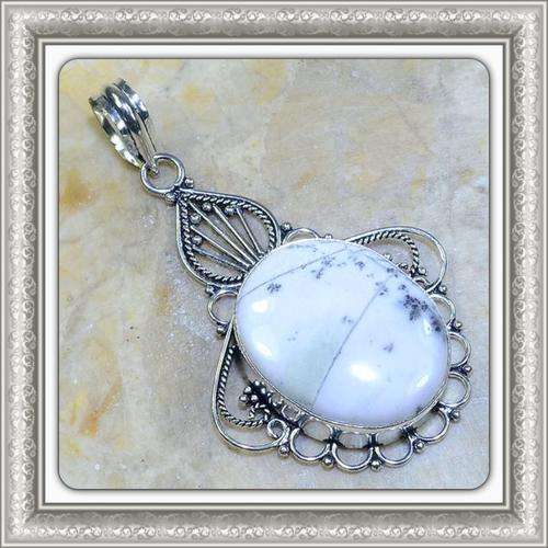 ***WONDER OF NATURE***DENDRITIC OPAL .925 STERLING SILVER PENDANT