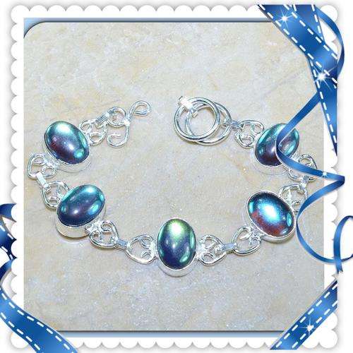 ***ENCHANTING*** AQUA/ BLUE/PURPLE RAINBOW MYSTIC TOPAZ .925 STERLING SILVER E.P. BRACELET