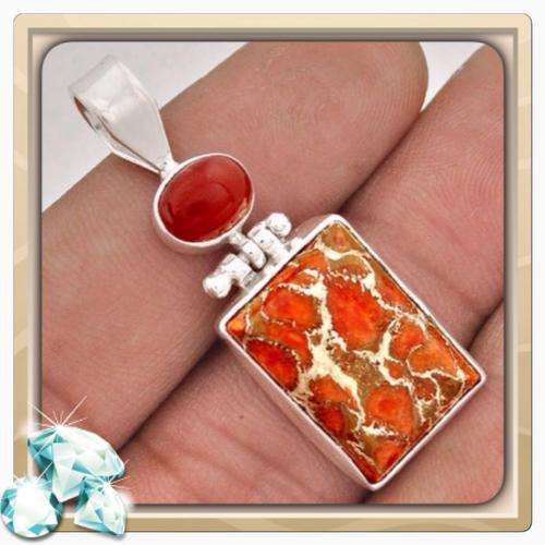 ***ENCHANTING*** COPPER TURQUOISE , CARNELIAN -SOLID . 925 STERLING SILVER EARRINGS