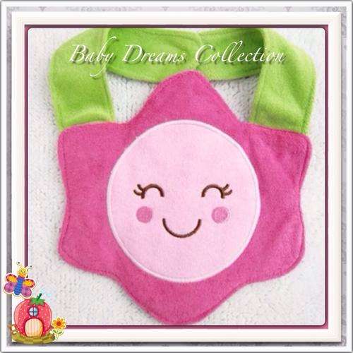 ***PRETTY AS A FLOWER*** 3 LAYER WATERPROOF SOFT TOWELING BIB WITH EASY SNAP CLOSING