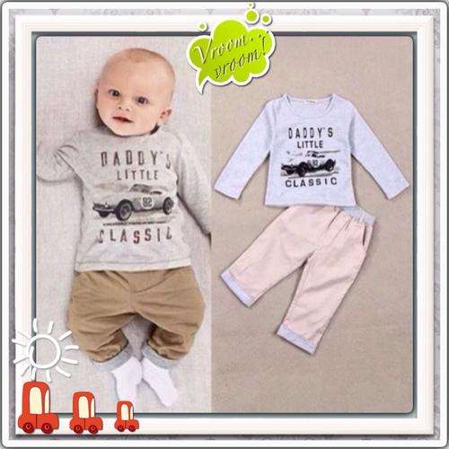 **DADDY'S LITTLE MAN** ADORABLE BABY BOY 2 PIECE PANTS AND T-SHIRT 0-12 MONTHS 80 CM
