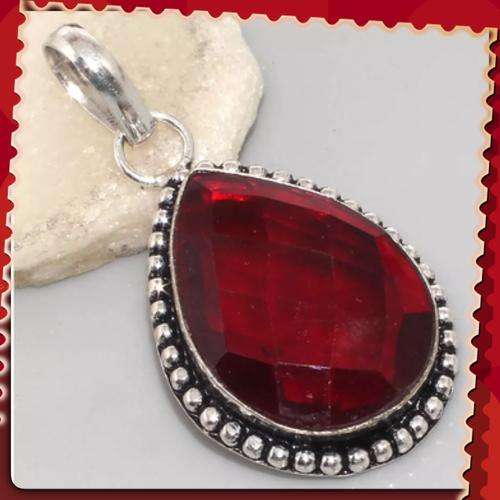 ***RADIANT*** MOZAMBIQUE GARNET GEMSTONE .925 SILVER PENDANT